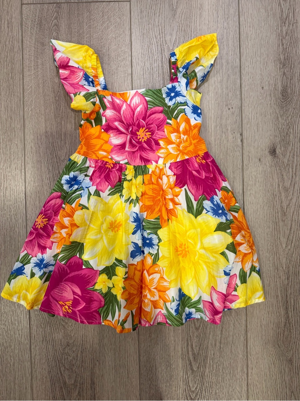 Janie and Jack Bright Floral Sundress - Yellow, Pink, Orange, Blue- NWT